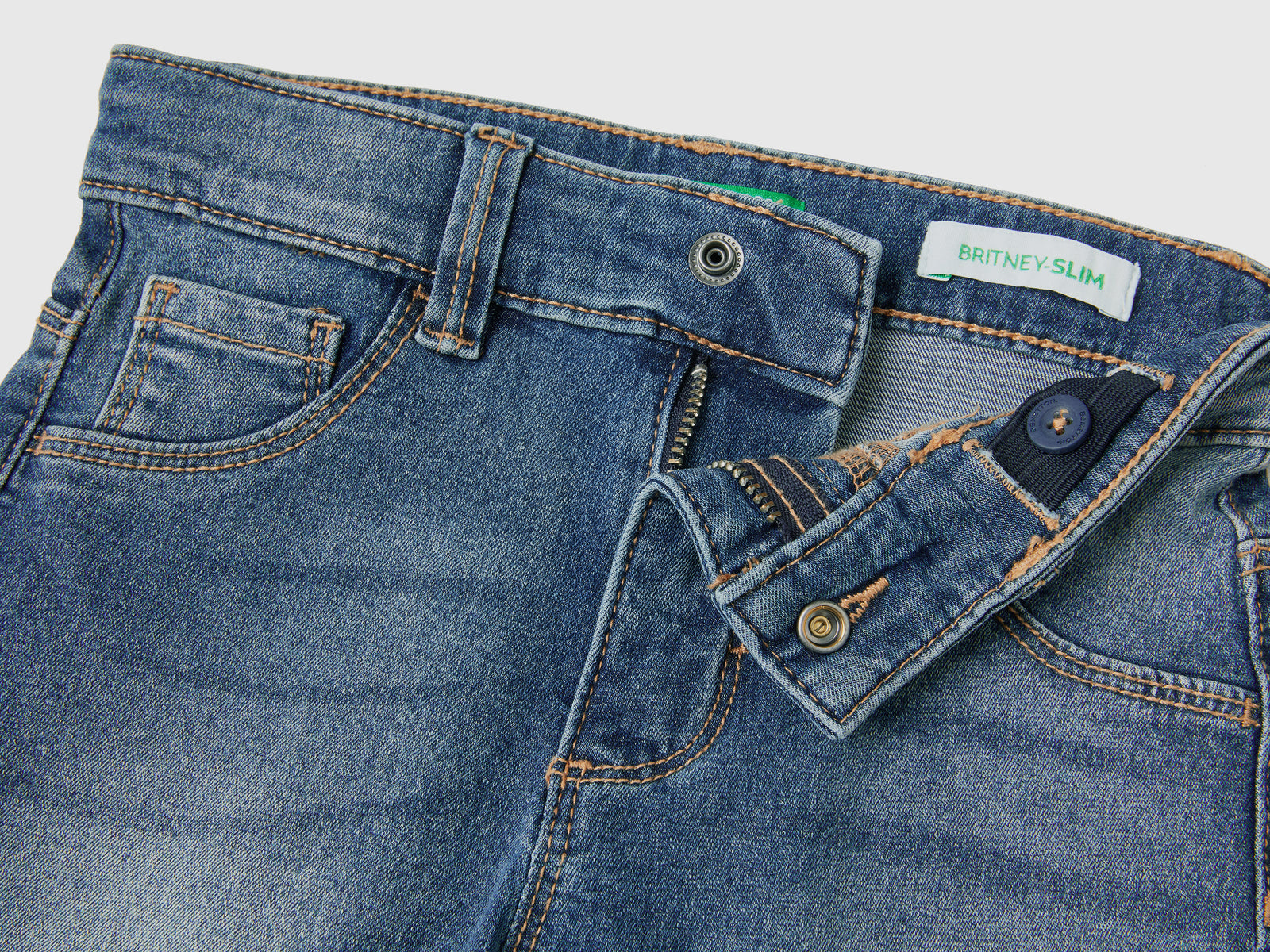 Jeans cinque tasche slim fit da bimba blu scuro 3 | Benetton Outlet