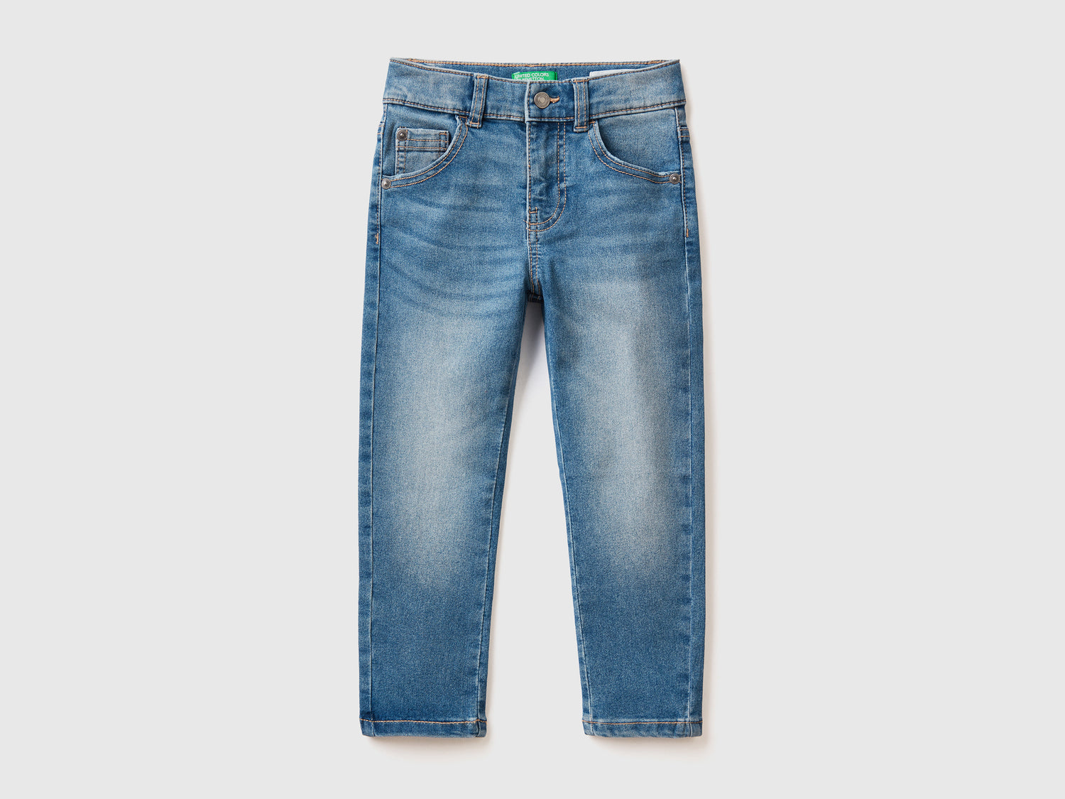 Jeans skinny fit effetto vintage da bimbo celeste | Benetton Outlet