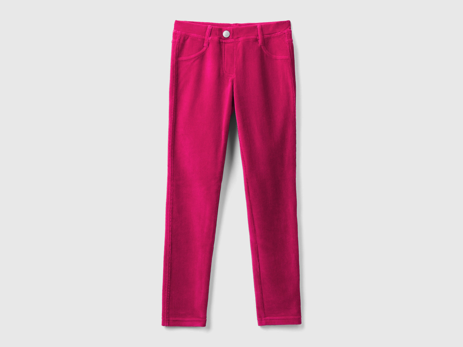 Pantaloni super skinny in ciniglia da bambina ciclamino | Benetton Outlet