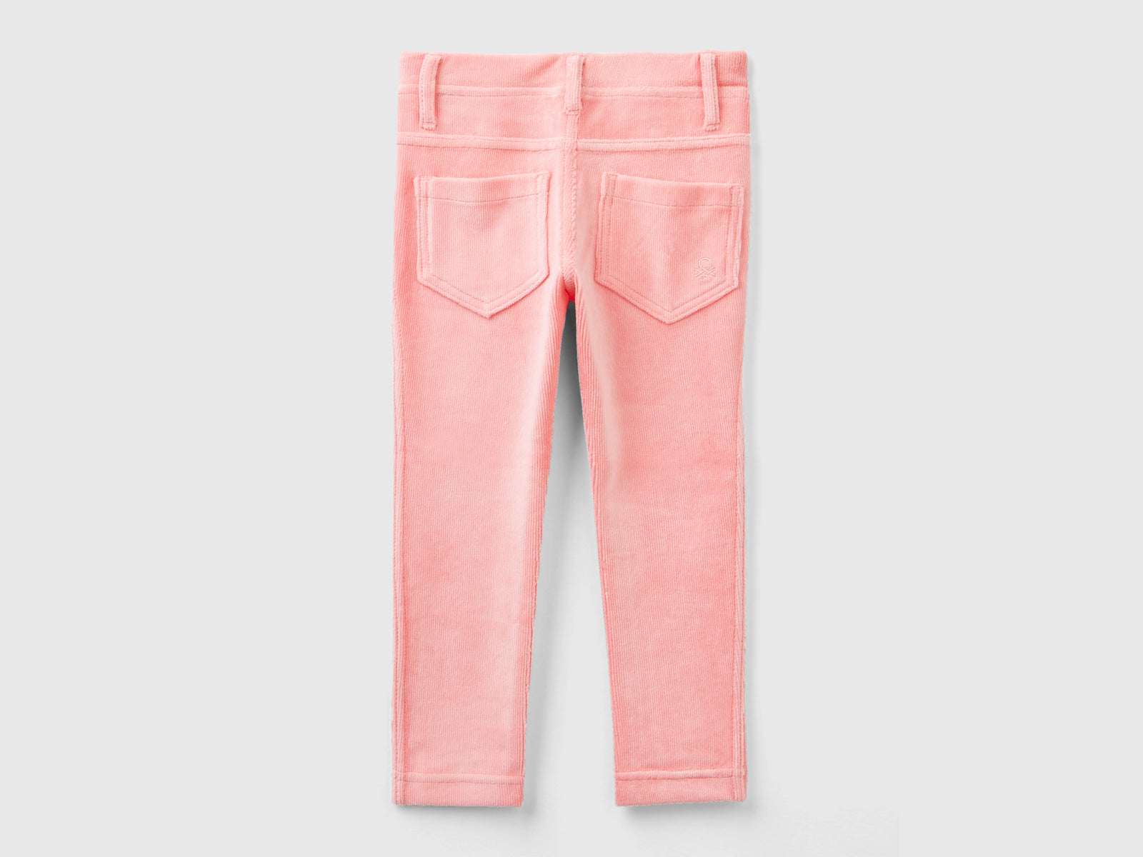 Pantaloni in ciniglia a costine da bimba rosa 2 | Benetton Outlet