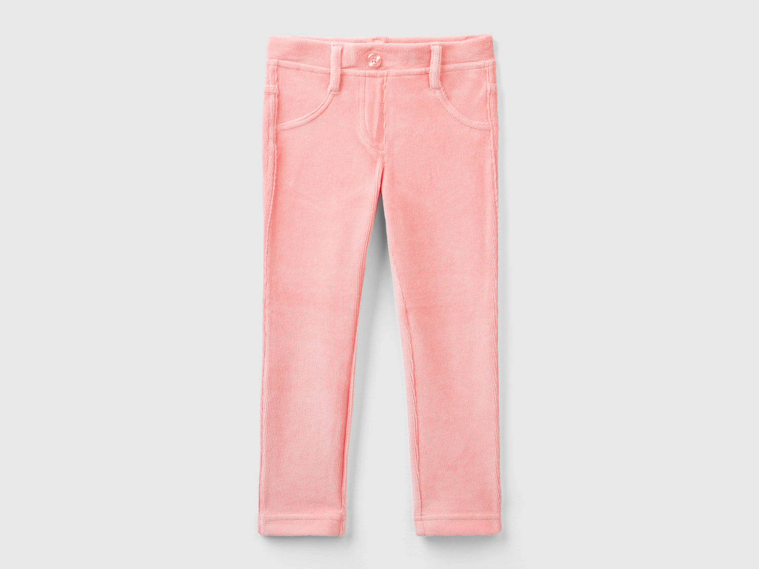 Pantaloni in ciniglia a costine da bimba rosa | Benetton Outlet