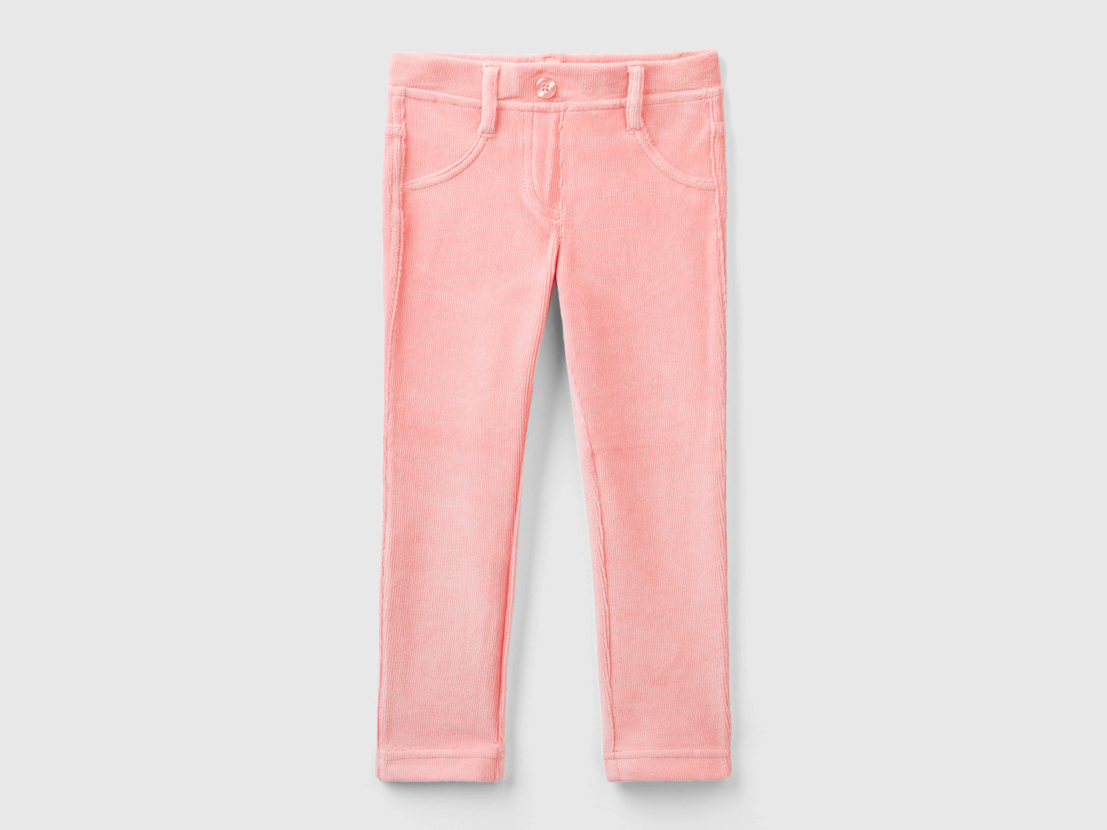 Pantaloni in ciniglia a costine da bimba rosa | Benetton Outlet