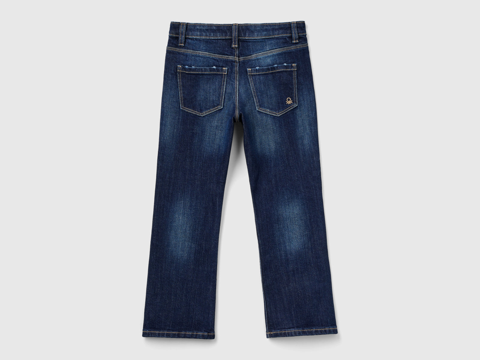 Jeans cinque tasche a zampa da bambina blu scuro 2 | Benetton Outlet