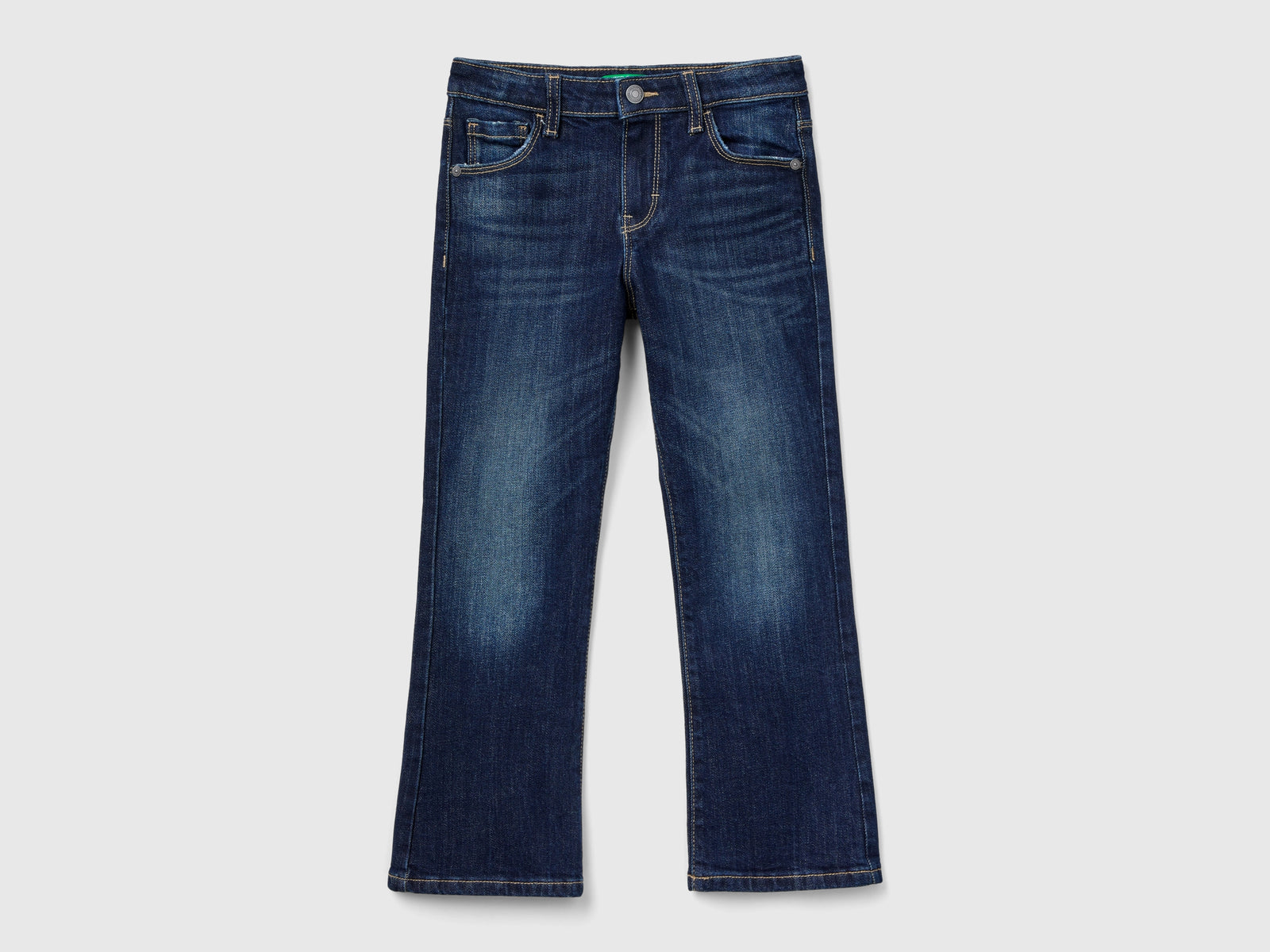 Jeans cinque tasche a zampa da bambina blu scuro | Benetton Outlet