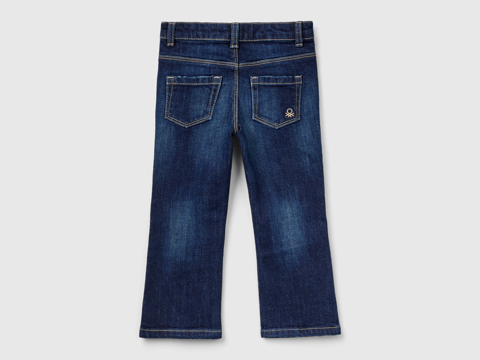 Jeans cinque tasche a zampa da bimba blu scuro 2 | Benetton Outlet