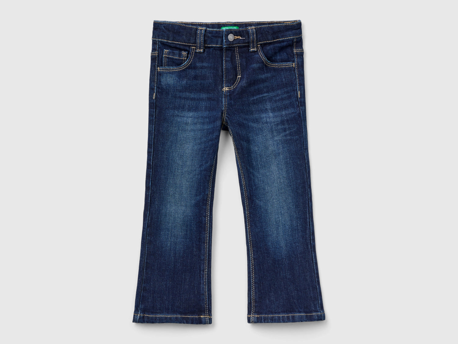 Jeans cinque tasche a zampa da bimba blu scuro | Benetton Outlet