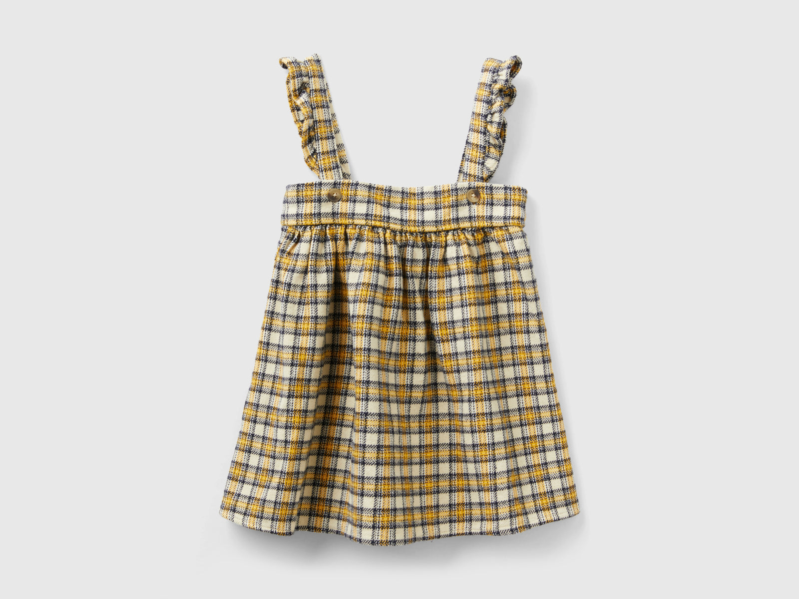 Vestido de cuadros con volantes da bimba multi-color | Benetton Outlet