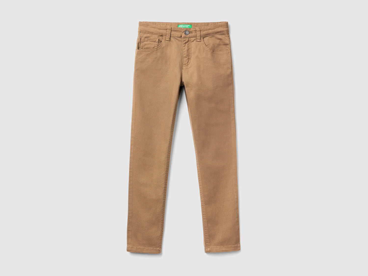 Pantaloni slim fit cinque tasche da bambino beige | Benetton Outlet