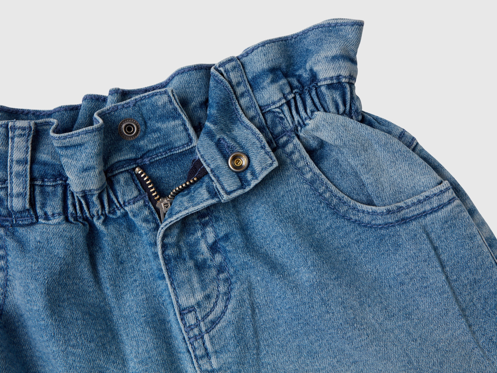 Jeans paperbag da bimba azzurro 3 | Benetton Outlet