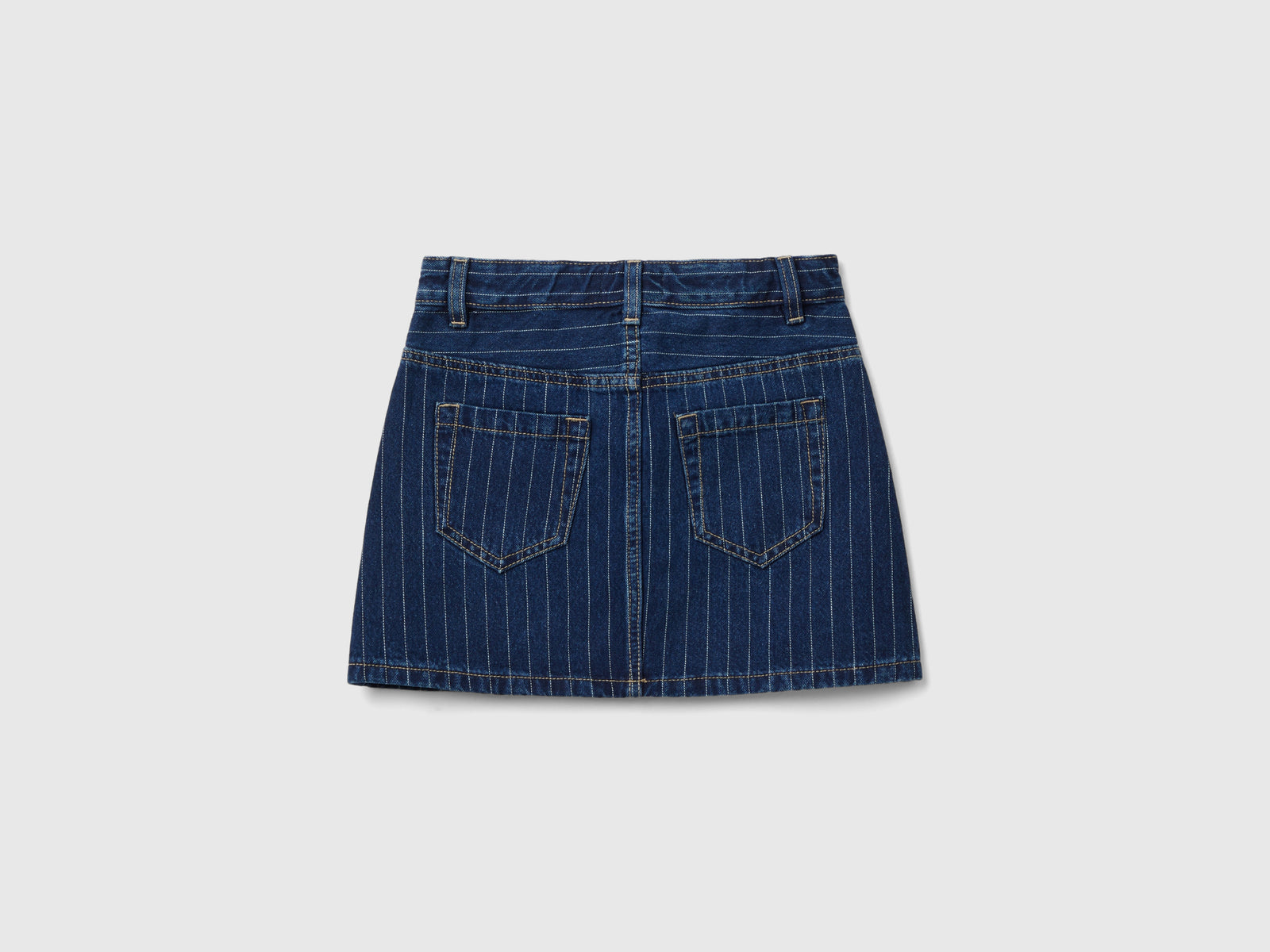Pinstriped denim miniskirt da bambina blu scuro 2 | Benetton Outlet