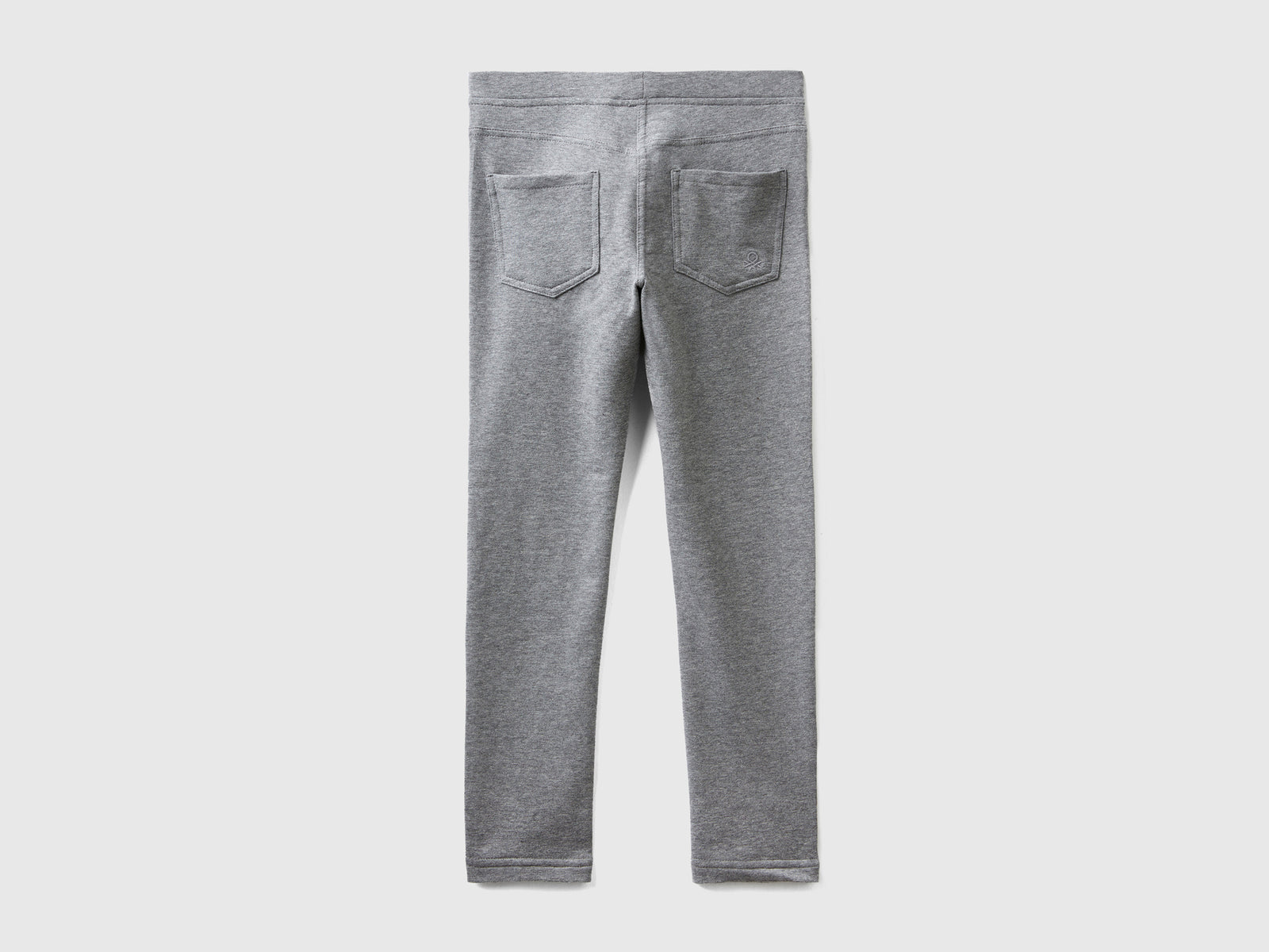 Jeggings in felpa stretch da bambina grigio scuro 2 | Benetton Outlet