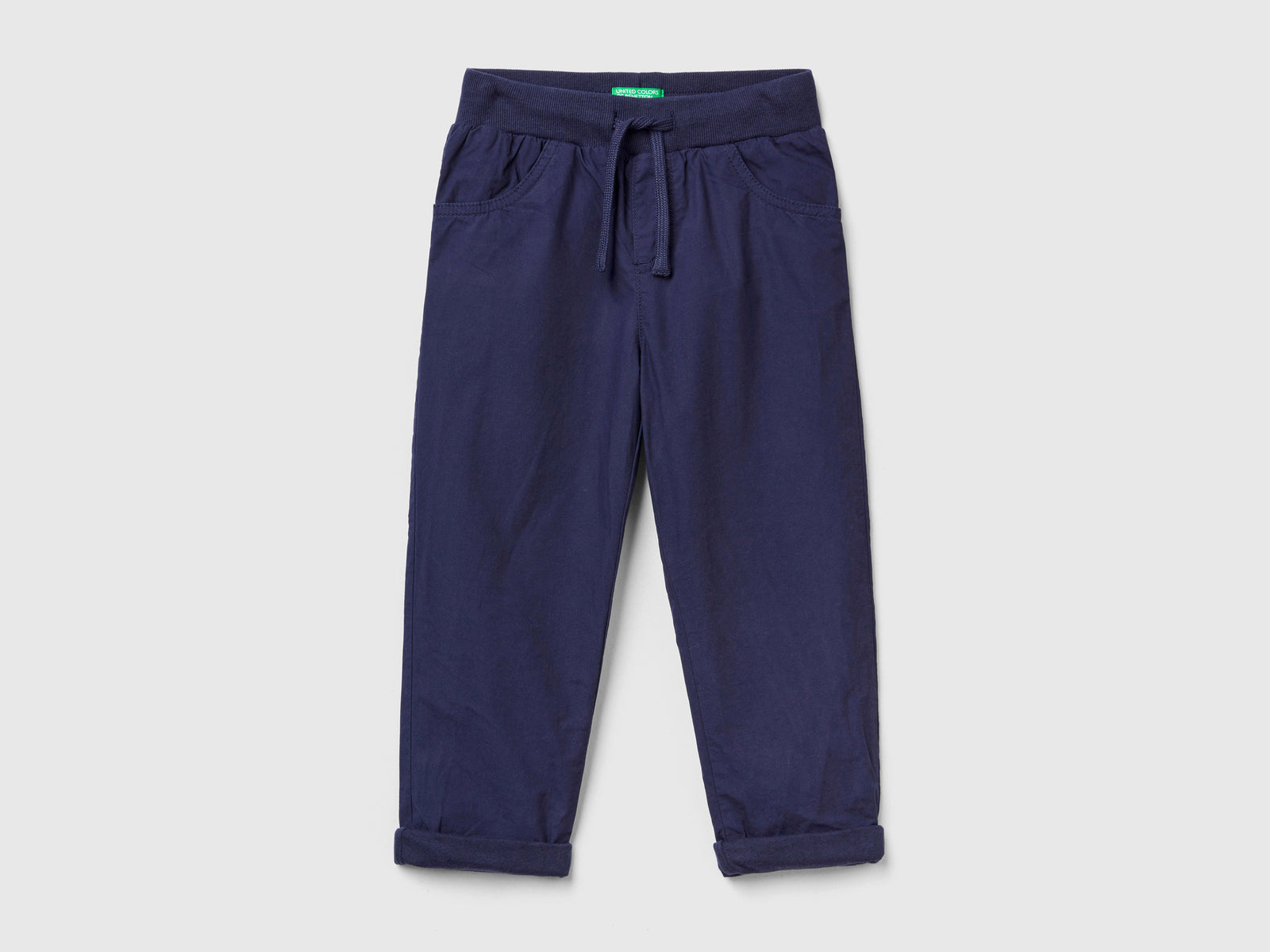 Pantaloni con coulisse da bimbo blu scuro | Benetton Outlet