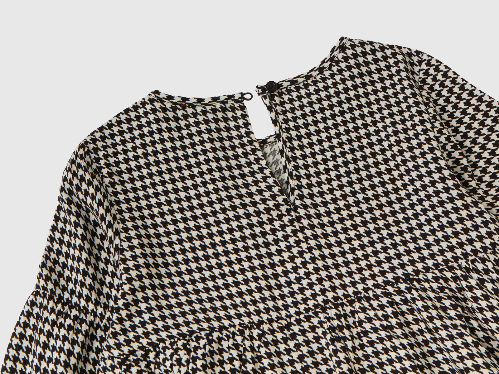 Vestito pied de poule in viscosa da bimba nero 2 | Benetton Outlet
