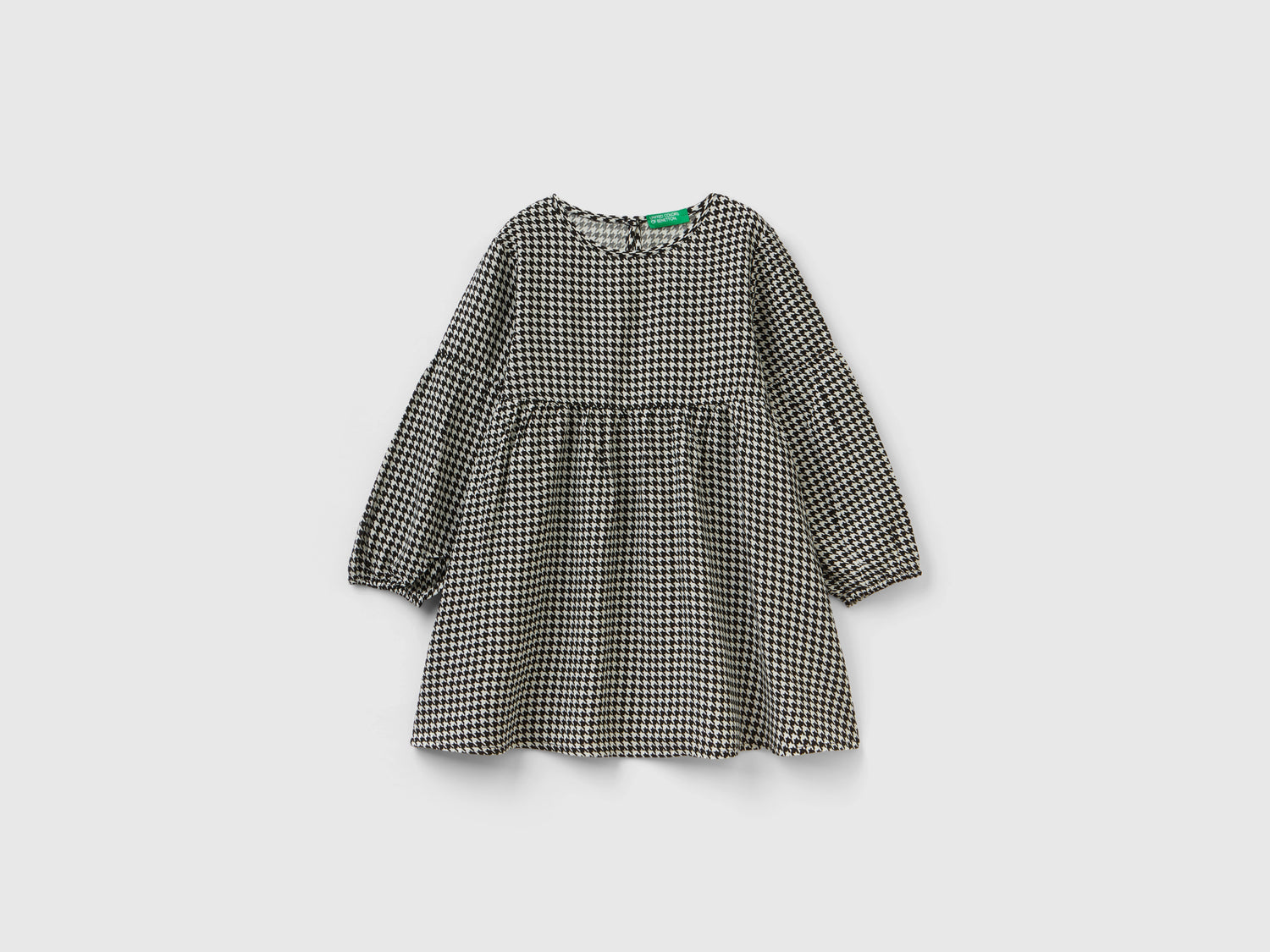 Vestito pied de poule in viscosa da bimba nero | Benetton Outlet