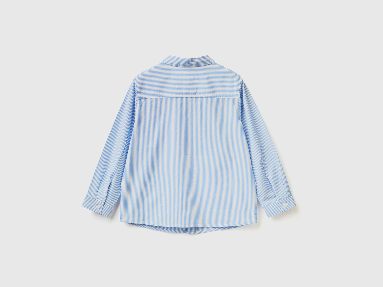 Camicia in puro cotone da bimbo celeste 2 | Benetton Outlet
