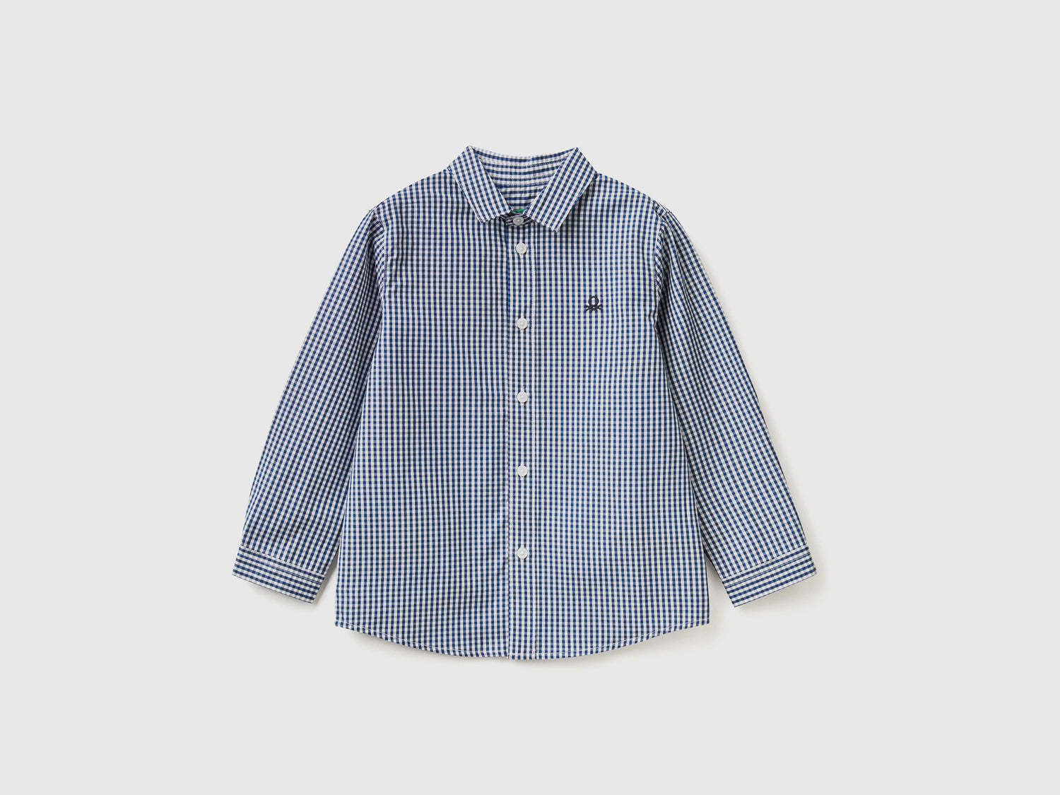 Camicia in puro cotone da bimbo blu | Benetton Outlet