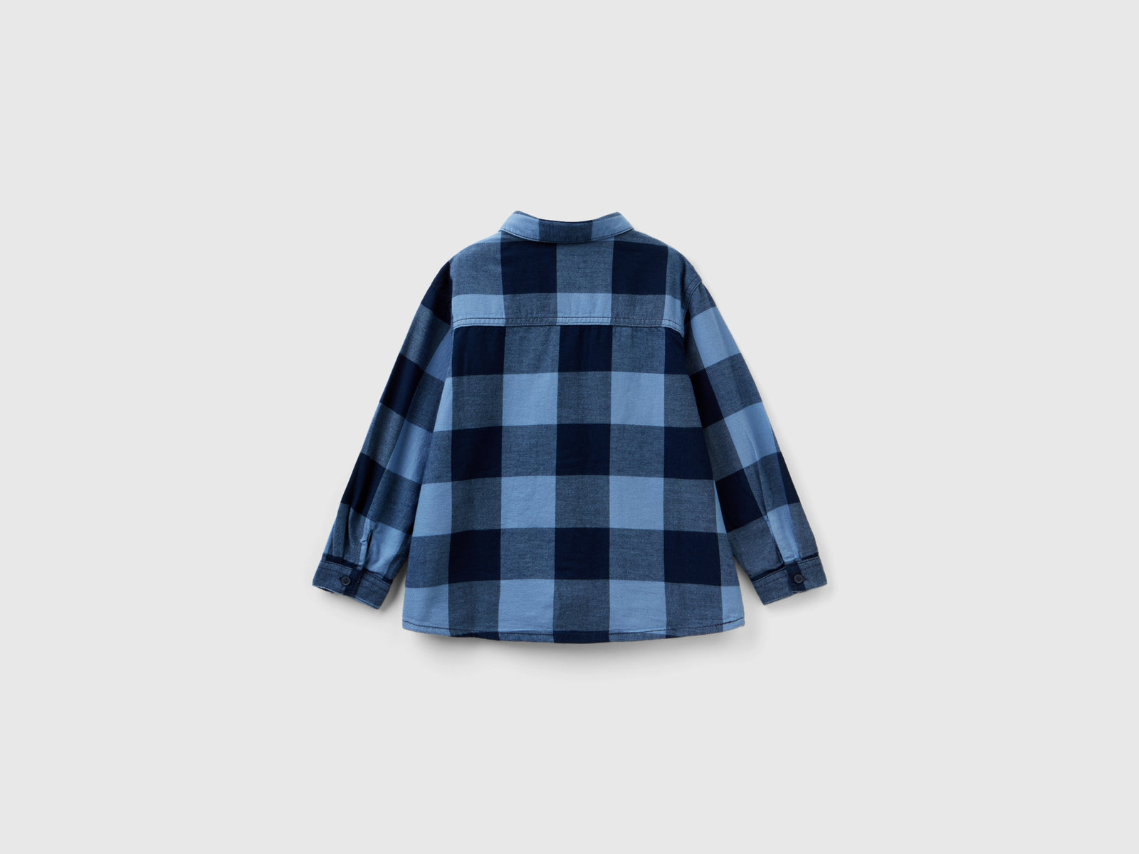 Camicia scozzese 100% cotone da bimbo blu 2 | Benetton Outlet