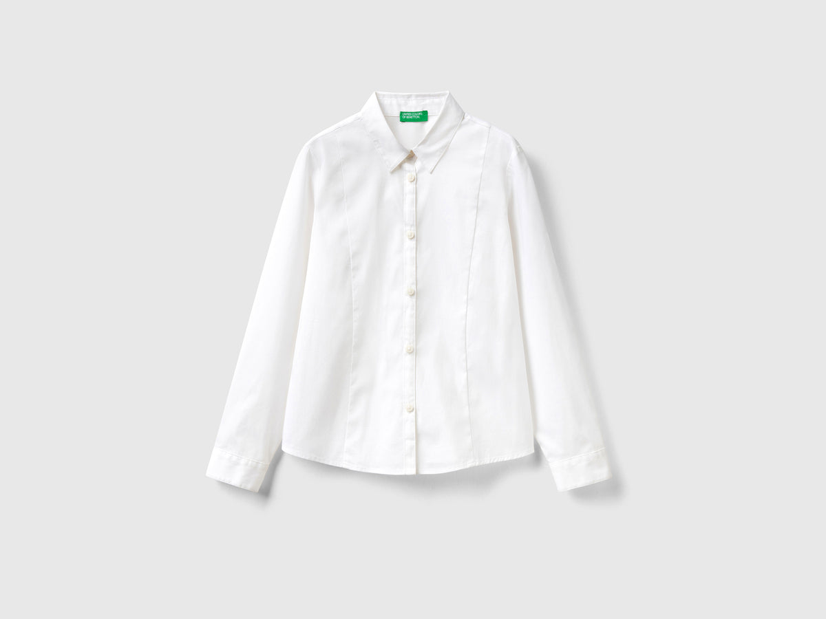 Camisa de mezcla de algodón elástico