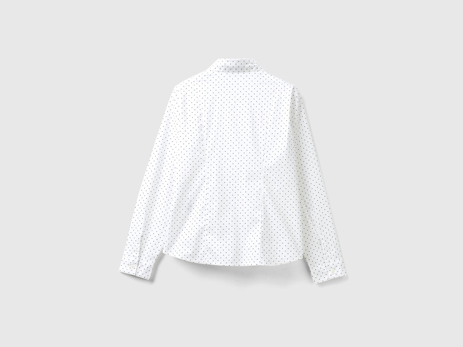 Camisa de lunares en mezcla de algodón elástico da bambina bianco 2 | Benetton Outlet