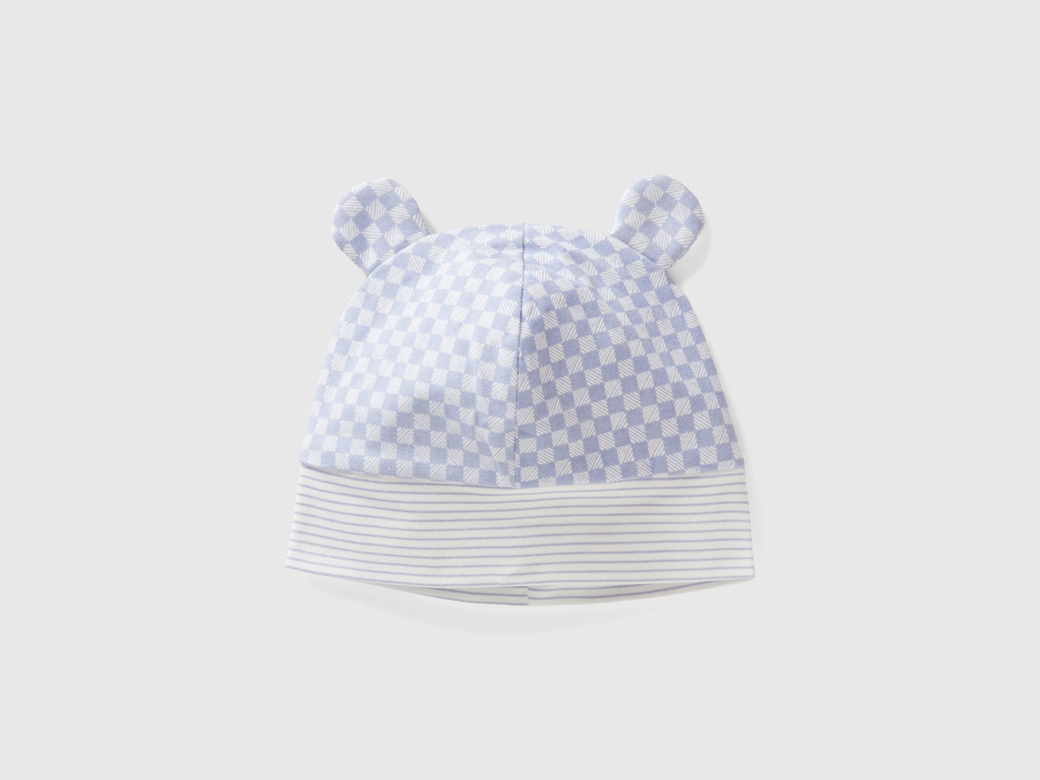 Cappellino in cotone con orecchie da neonato celeste | Benetton Outlet