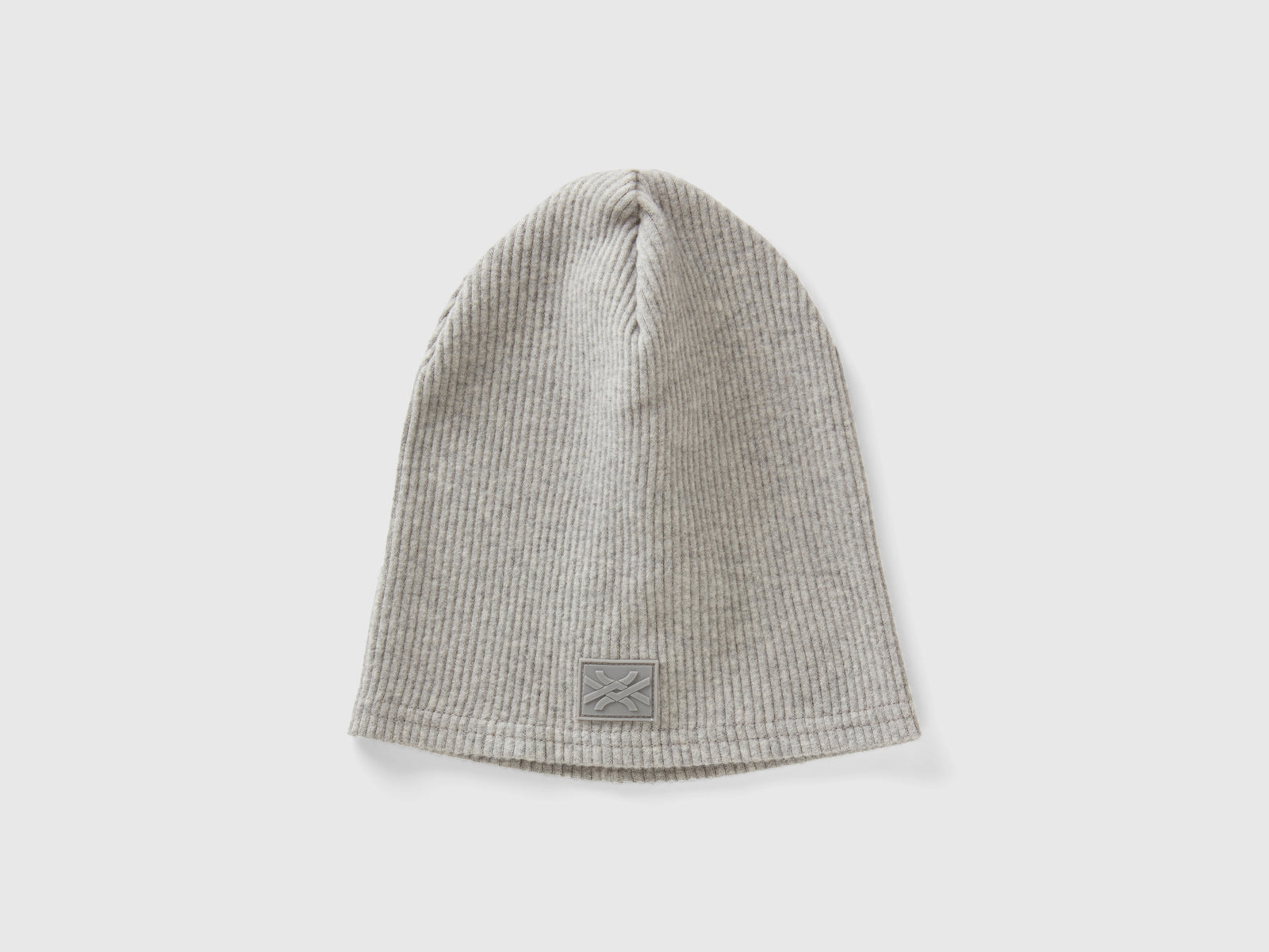 Cuffietta con patch logo da bambino grigio scuro | Benetton Outlet