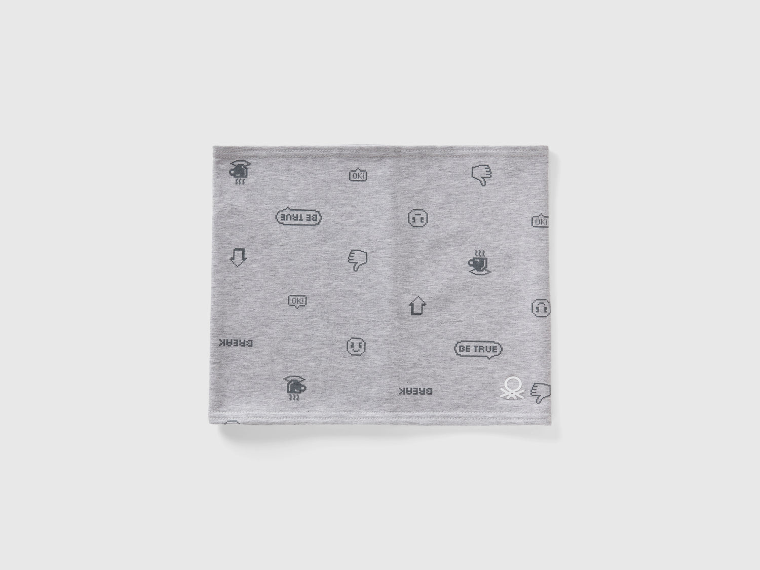 Patterned neck warmer in stretch cotton da bambino grigio | Benetton Outlet