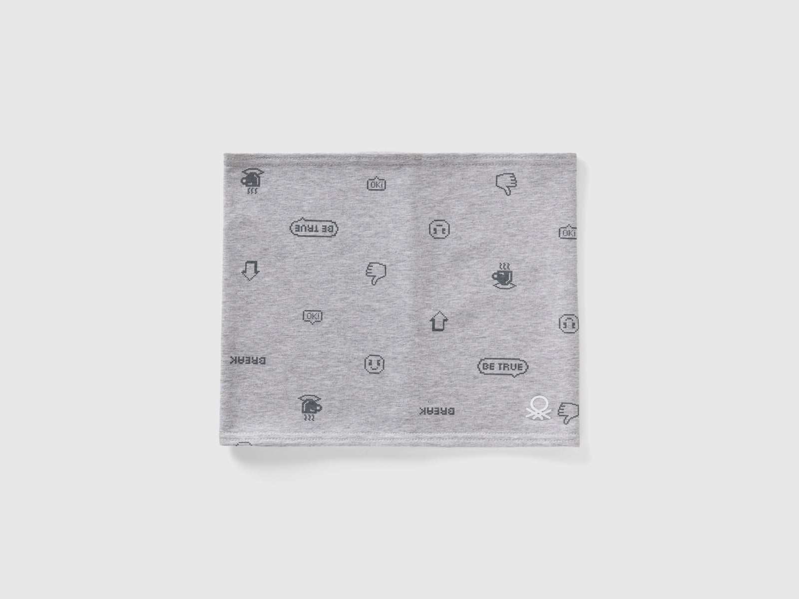 Patterned neck warmer in stretch cotton da bambino grigio | Benetton Outlet