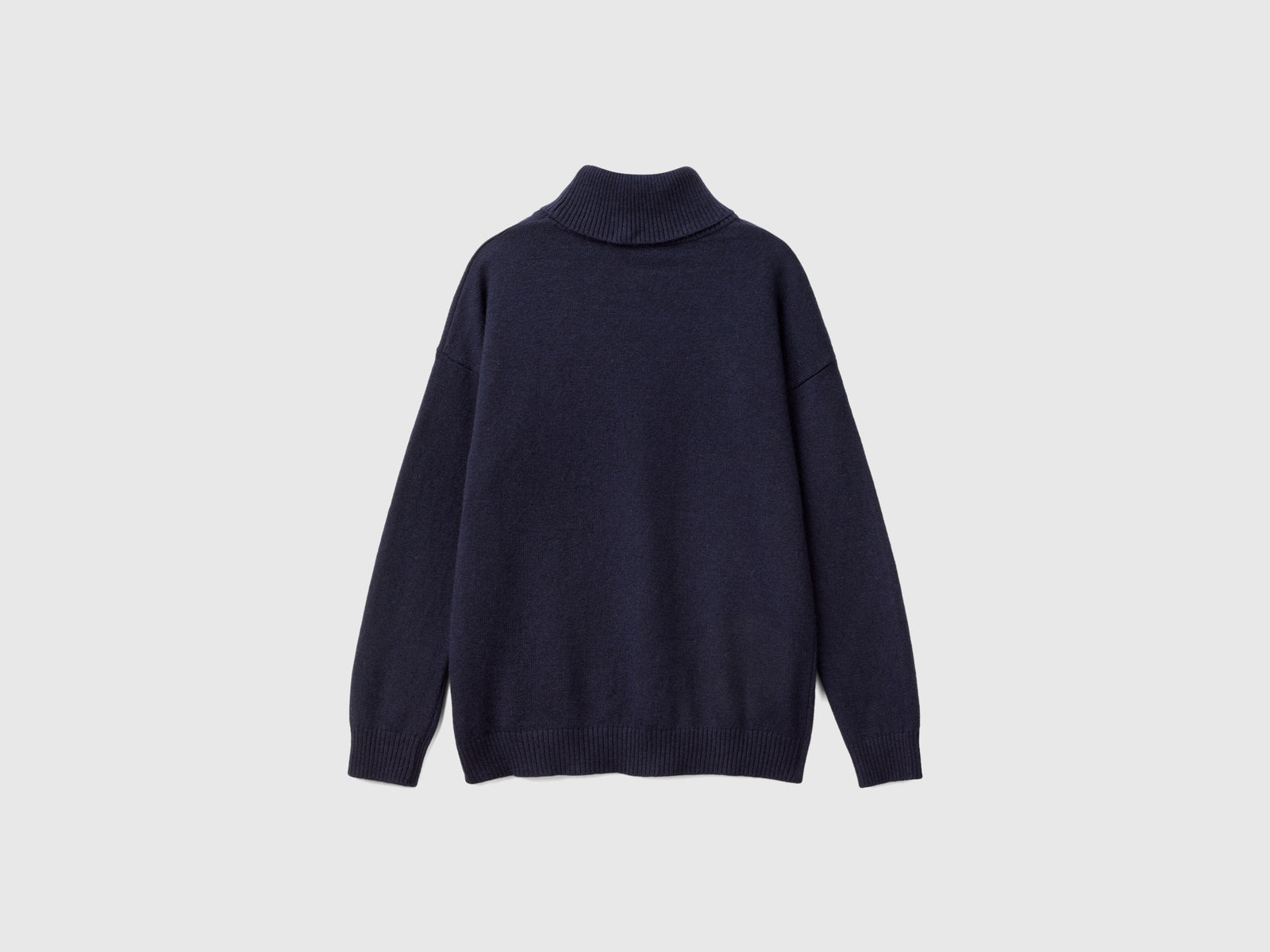 Wool and cashmere blend turtleneck da bambino blu scuro 2 | Benetton Outlet
