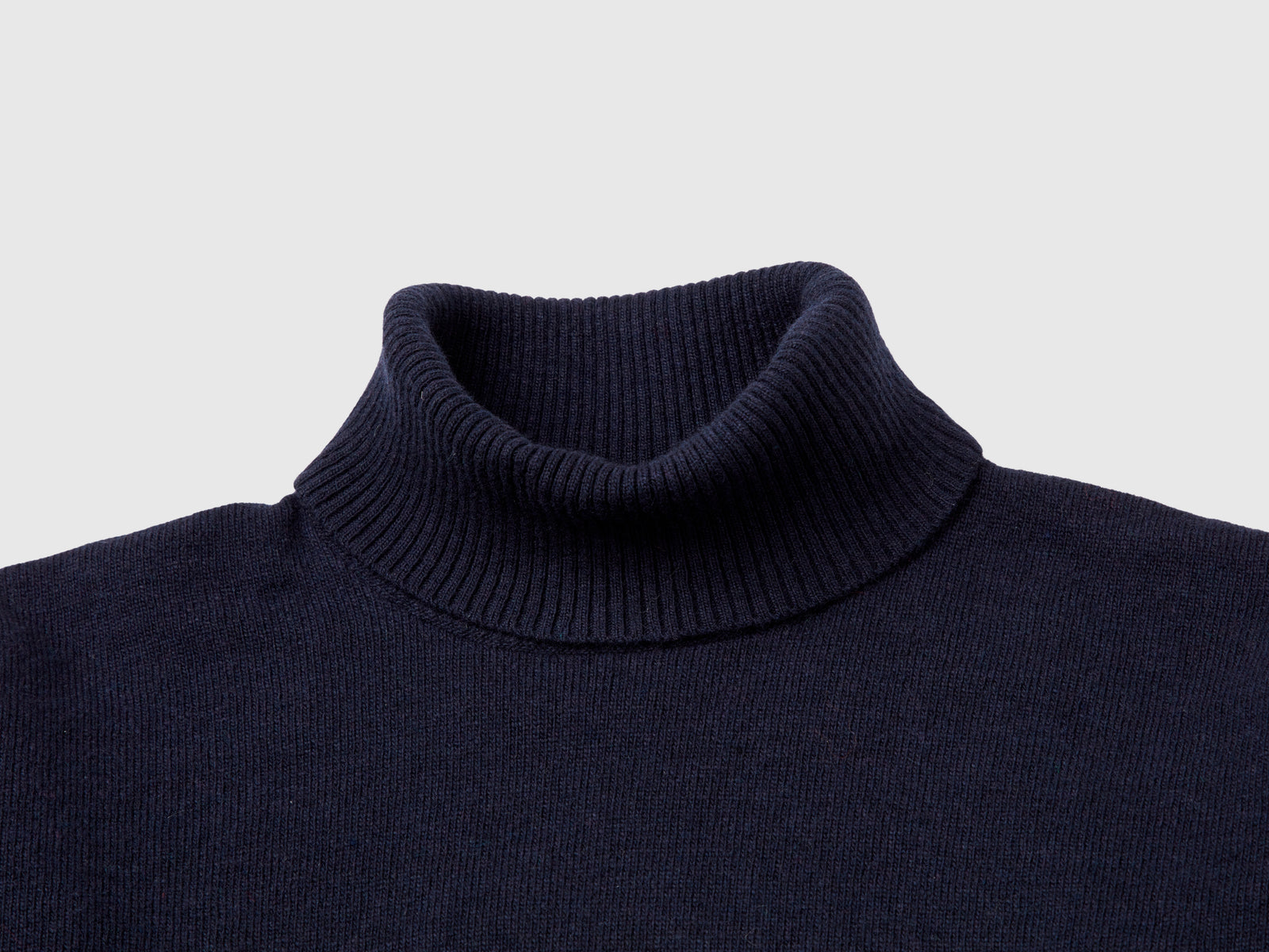 Wool and cashmere blend turtleneck da bambino blu scuro 3 | Benetton Outlet