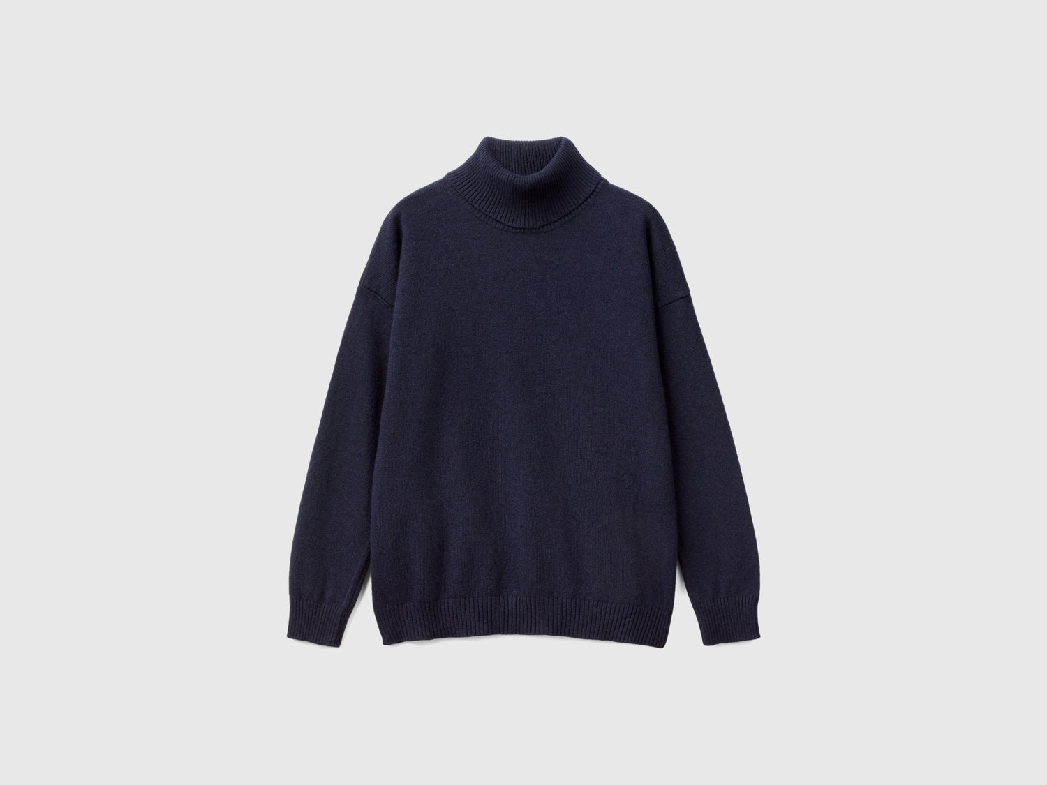 Wool and cashmere blend turtleneck da bambino blu scuro | Benetton Outlet