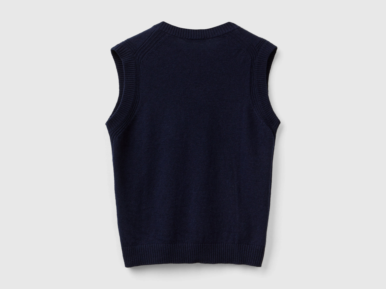 Wool and cashmere blend vest da bambino blu scuro 2 | Benetton Outlet