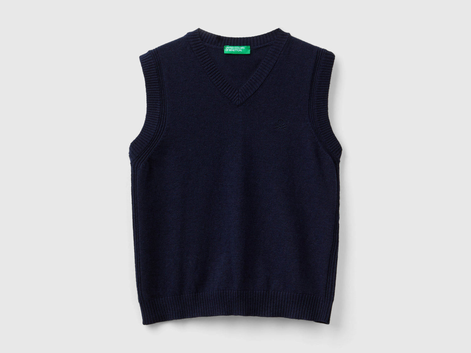 Wool and cashmere blend vest da bambino blu scuro | Benetton Outlet