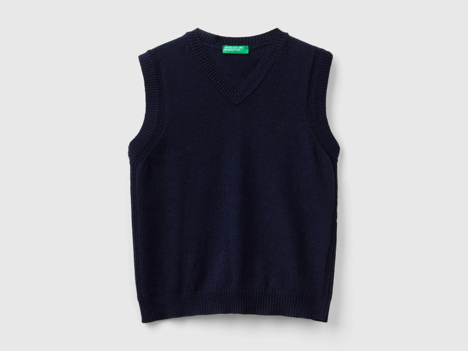 Wool and cashmere blend vest da bambino blu scuro | Benetton Outlet