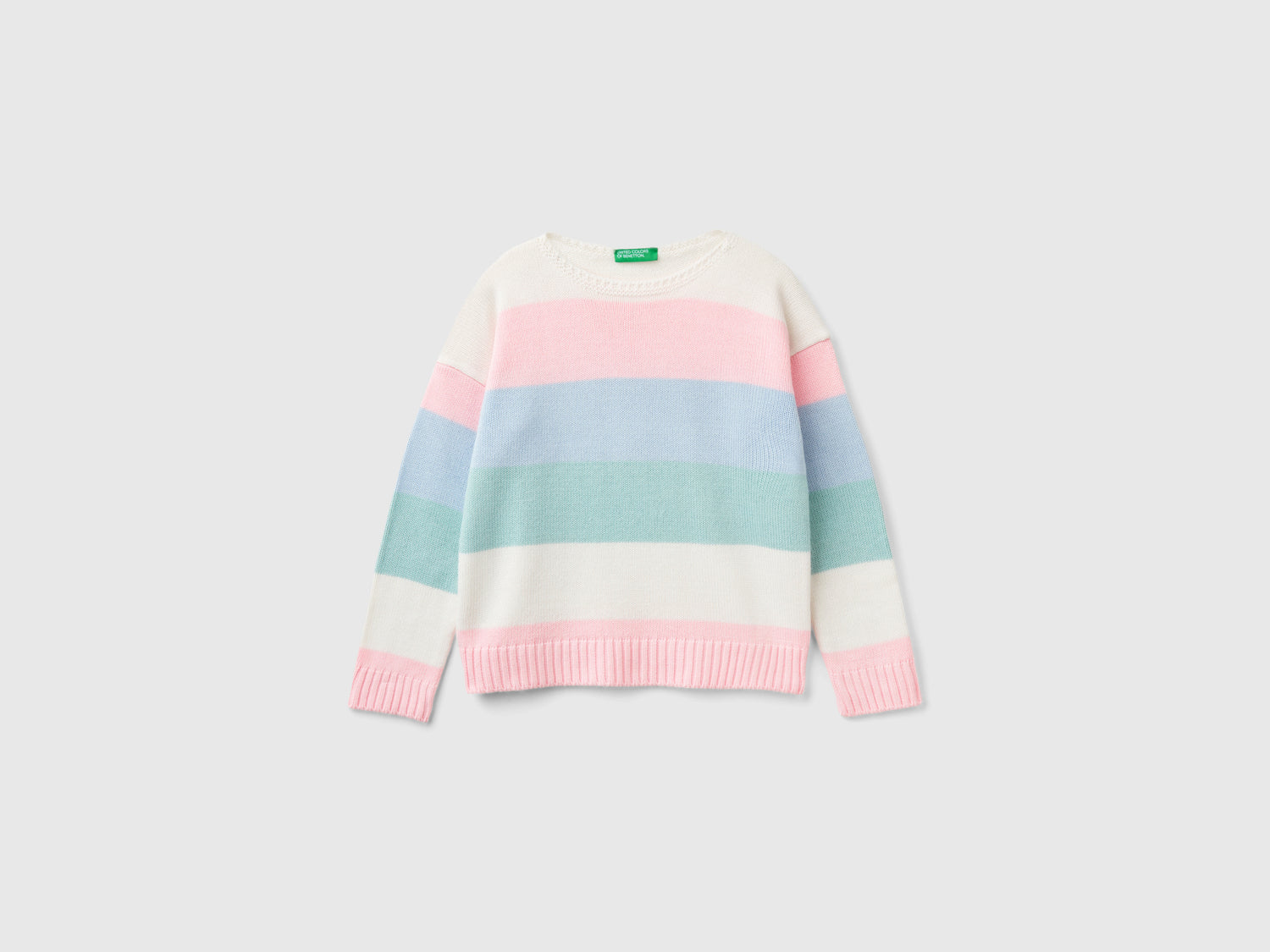 Maglia boxy fit a righe da bambina multi-color | Benetton Outlet