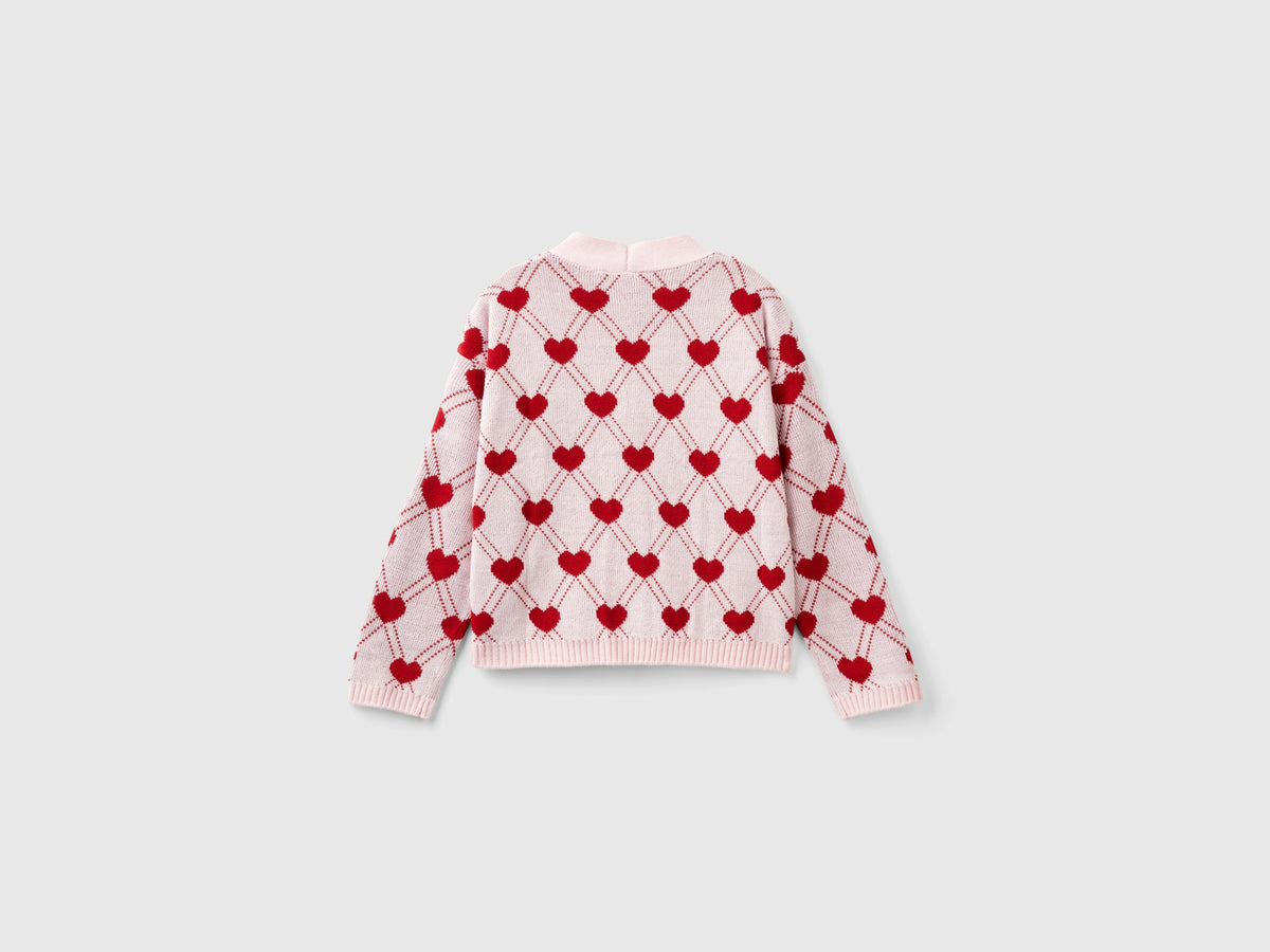Cardigan con motivo cuori