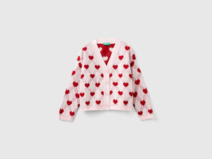 Cardigan con motivo cuori