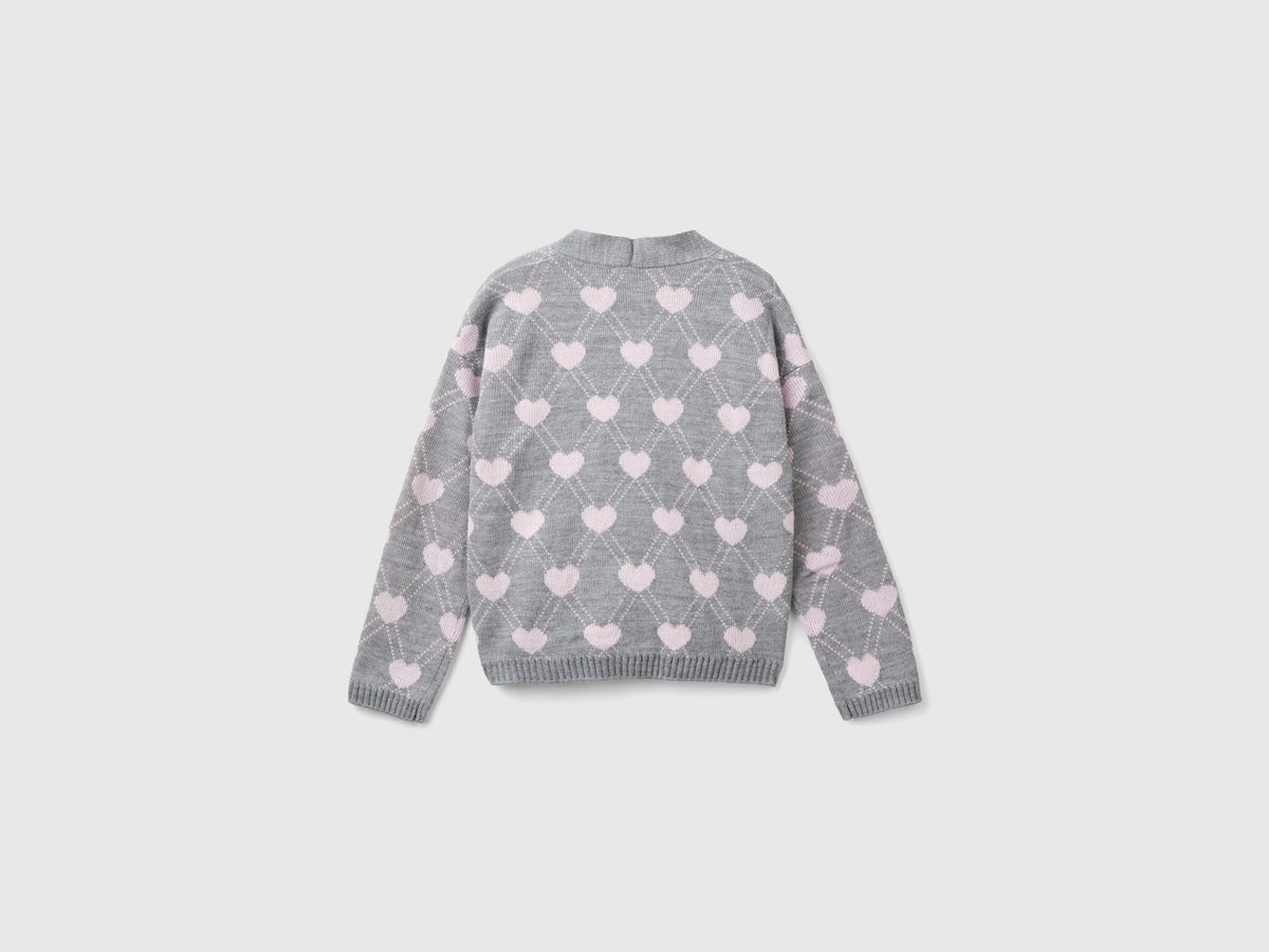 Cardigan con motivo cuori