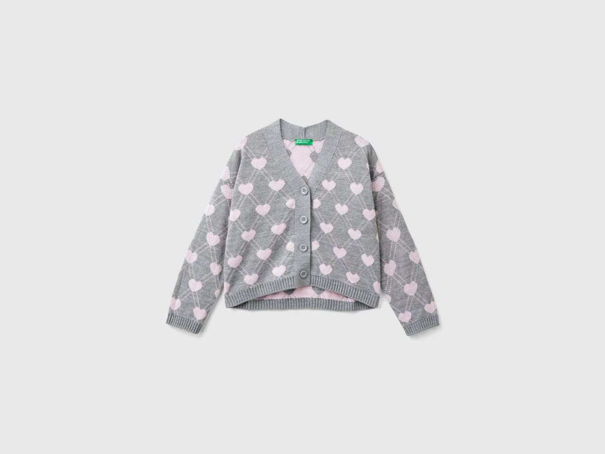 Cardigan con motivo cuori