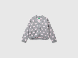 Cardigan con motivo cuori
