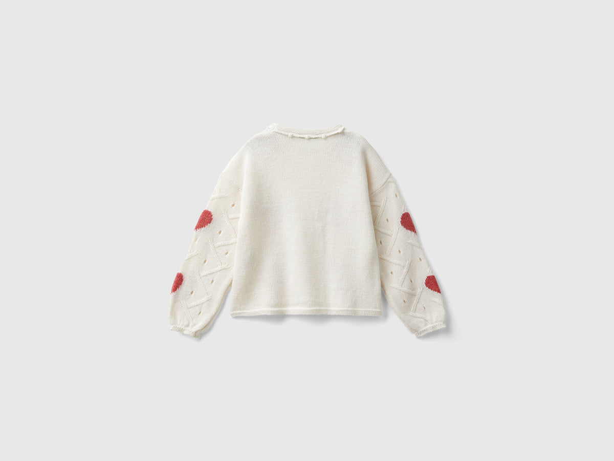 Maglia con intarsio cuori