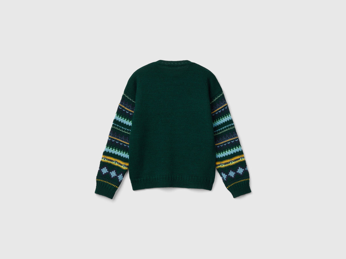 Wool blend jacquard sweater