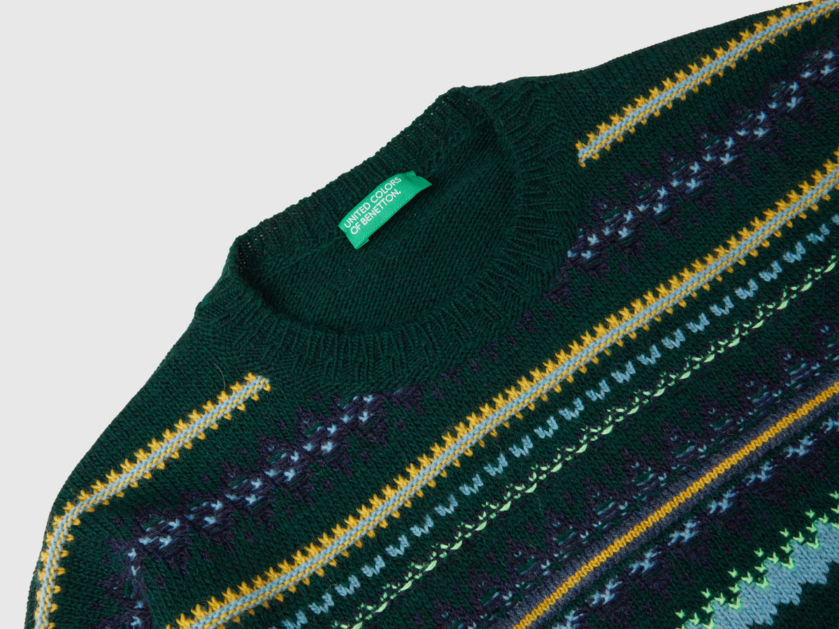 Wool blend jacquard sweater