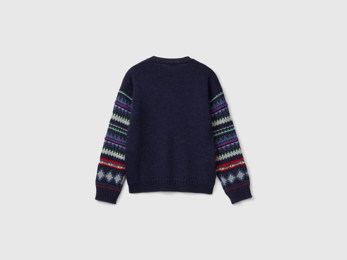 Wool blend jacquard sweater