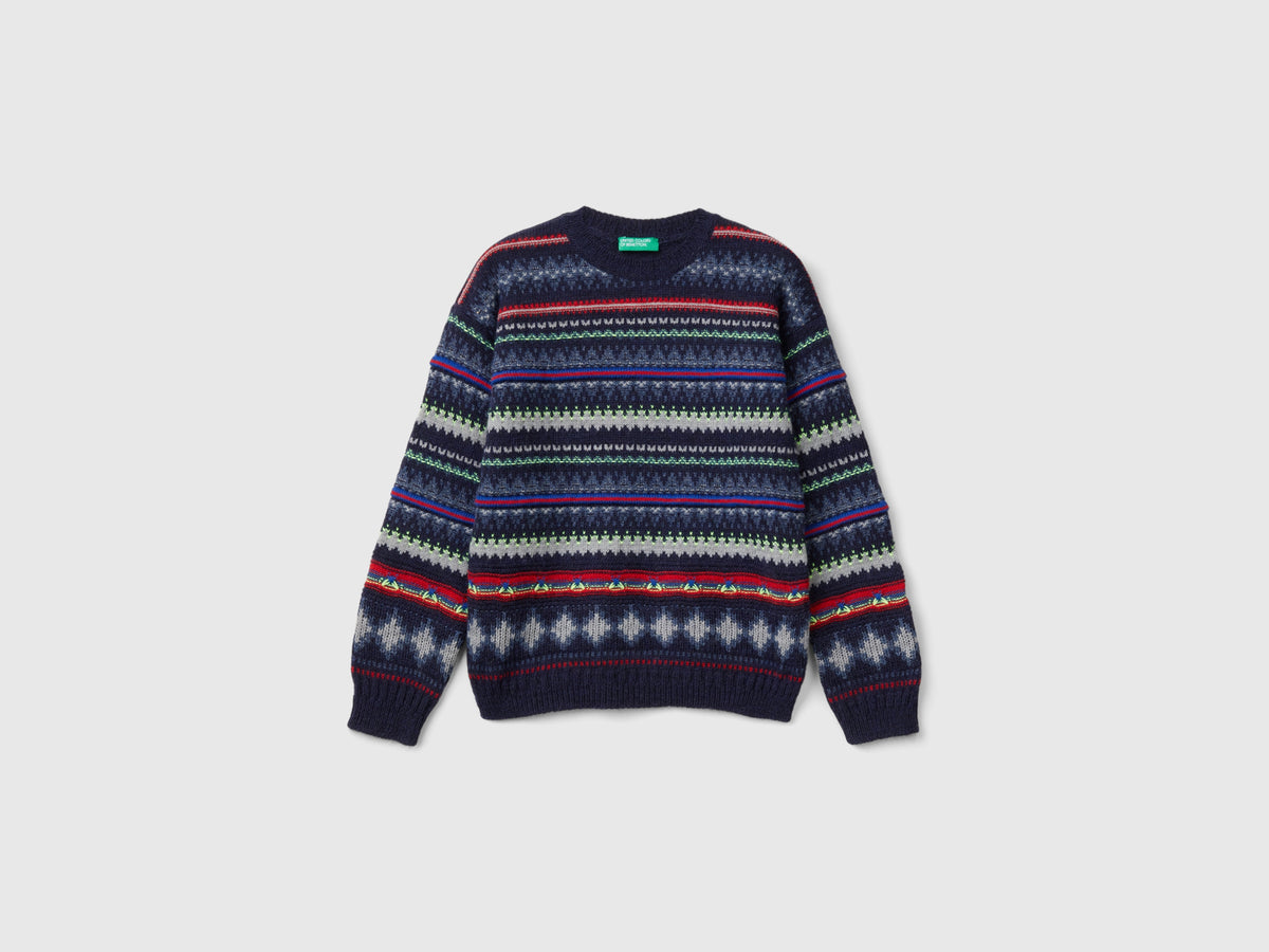 Wool blend jacquard sweater
