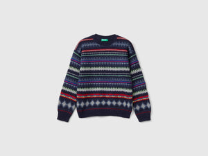 Wool blend jacquard sweater