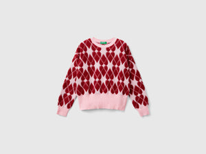 Maglia a cuori jacquard