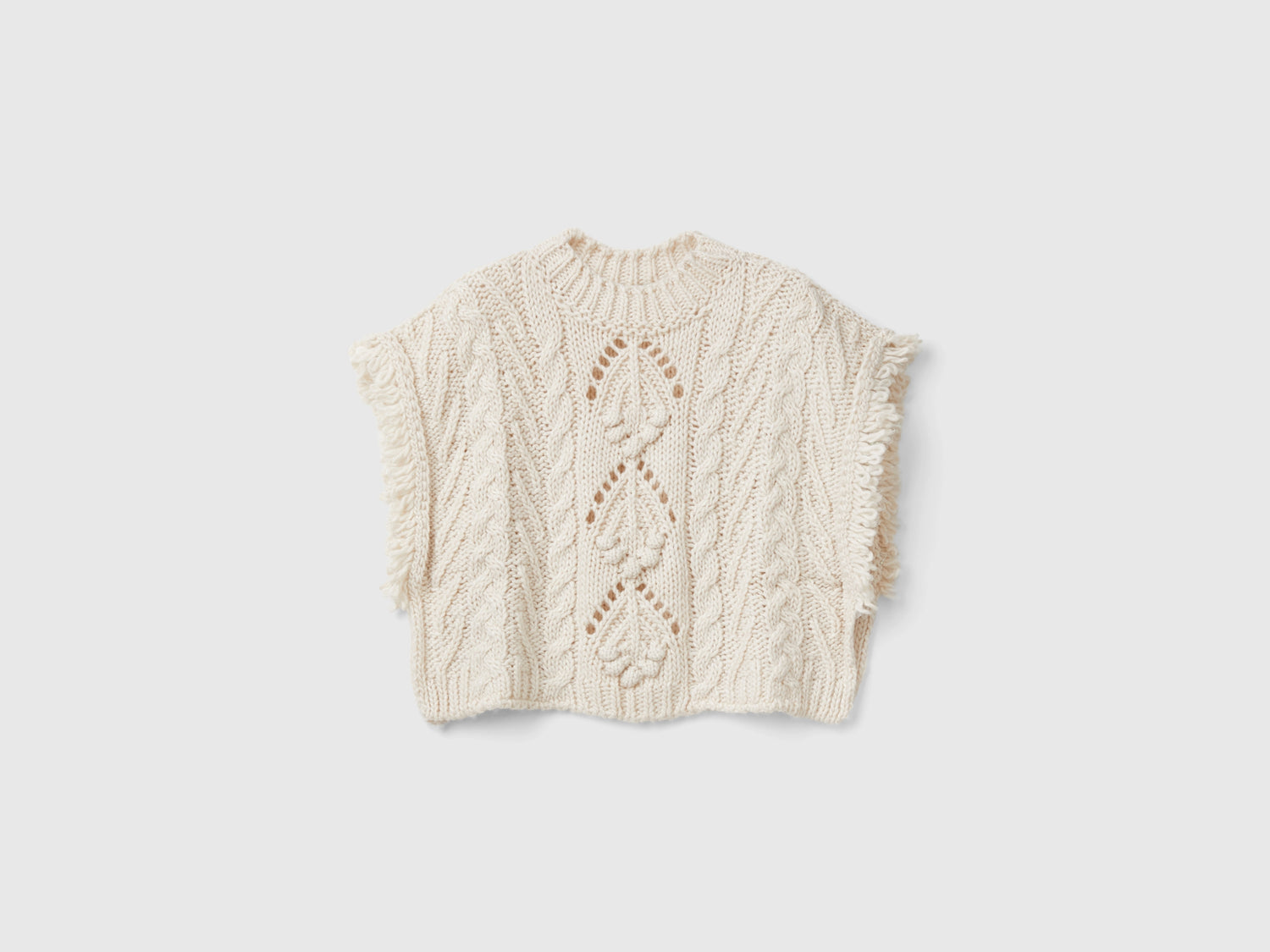 Capa de lana mixta da bimba bianco panna | Benetton Outlet