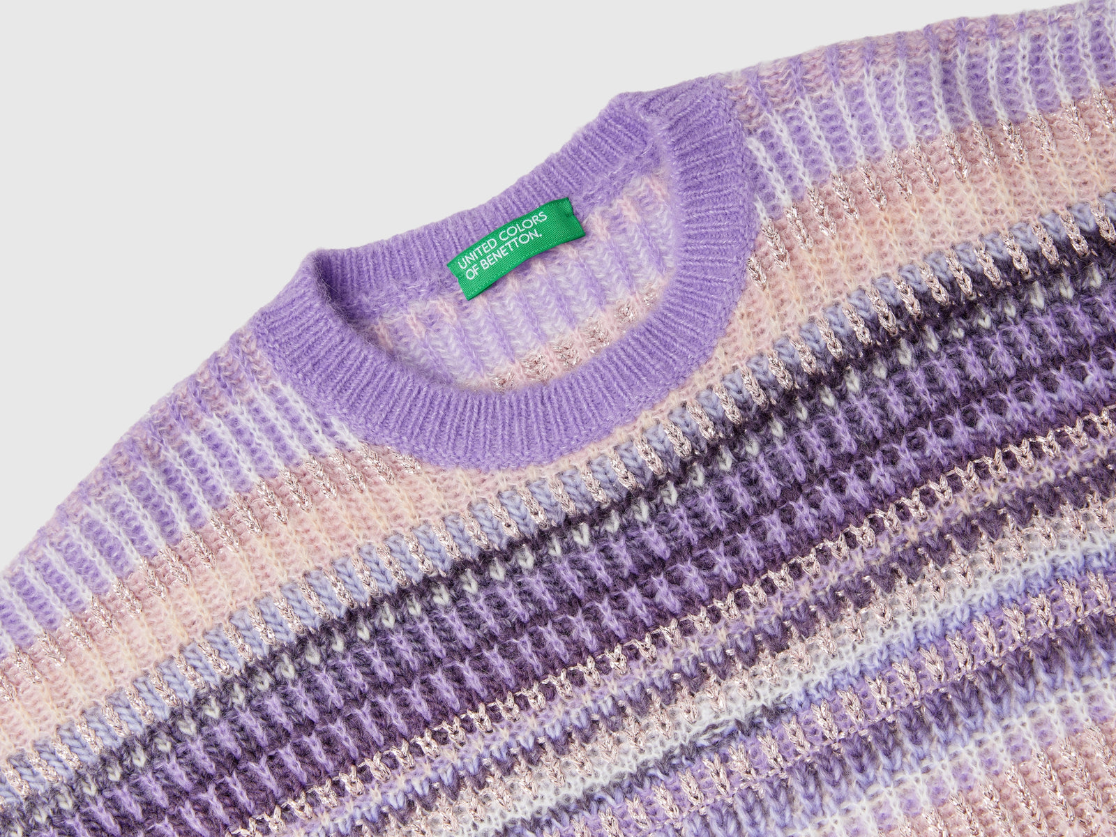 Maglia jacquard a righe da bambina multi-color 3 | Benetton Outlet
