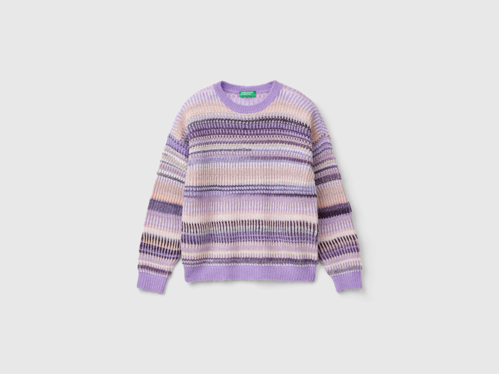 Maglia jacquard a righe da bambina multi-color | Benetton Outlet