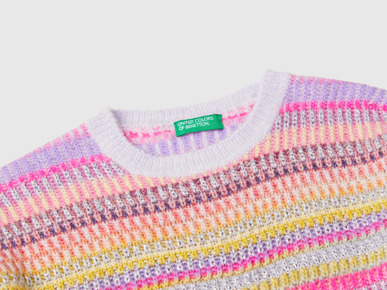 Maglia jacquard a righe da bambina multi-color 3 | Benetton Outlet